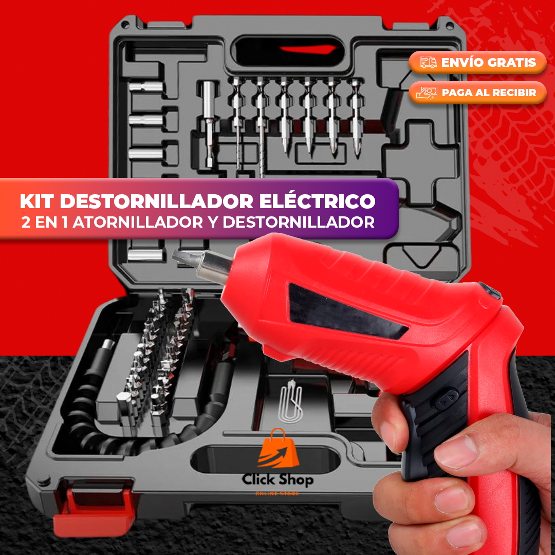 KIT DESTORNILLADOR ELÉCTRICO 2 EN 1