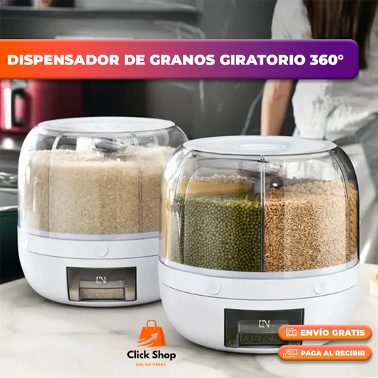 DISPENSADOR DE GRANOS GIRATORIO 360°