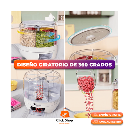 DISPENSADOR DE GRANOS GIRATORIO 360°